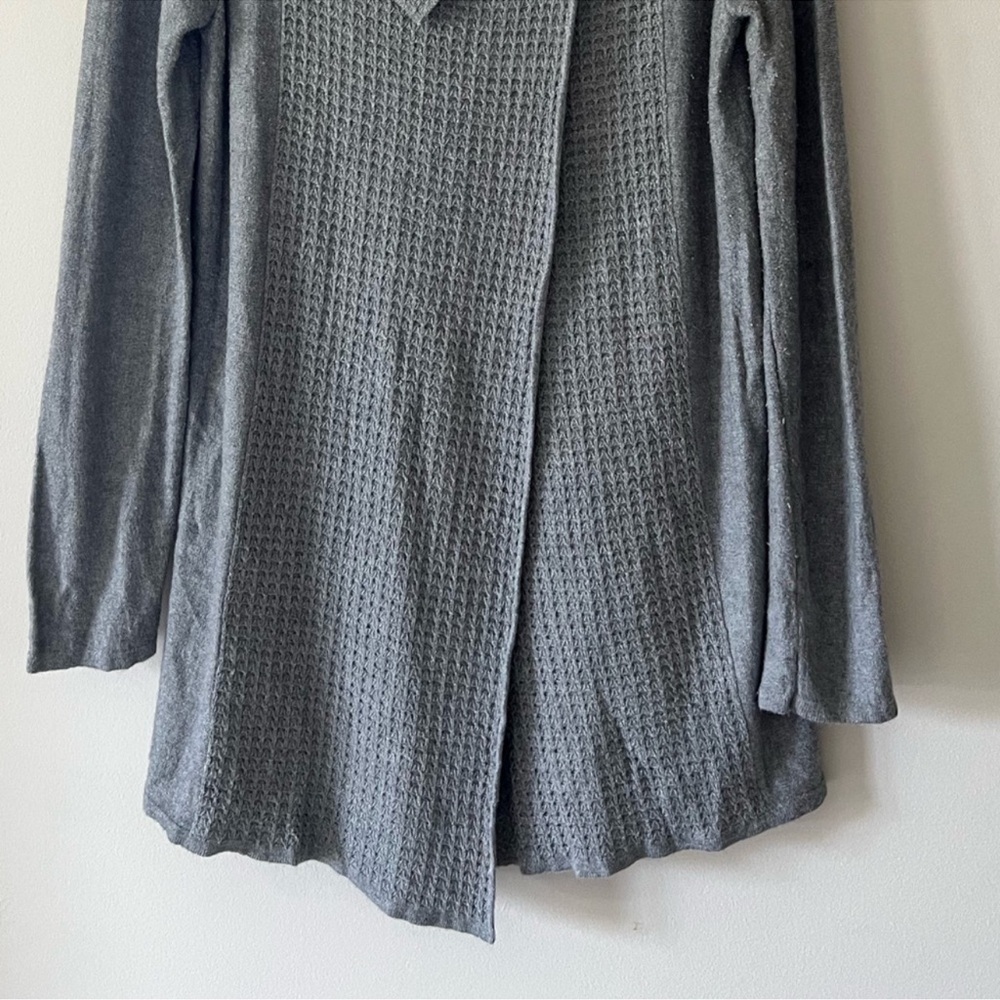 Soft Surroundings Miranda Gray Knit Wrap Cardigan Cowl Neck Size S - Picture 8 of 10